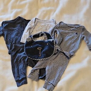Baby GAP Matching Onesies and Pants - Navy and Gray